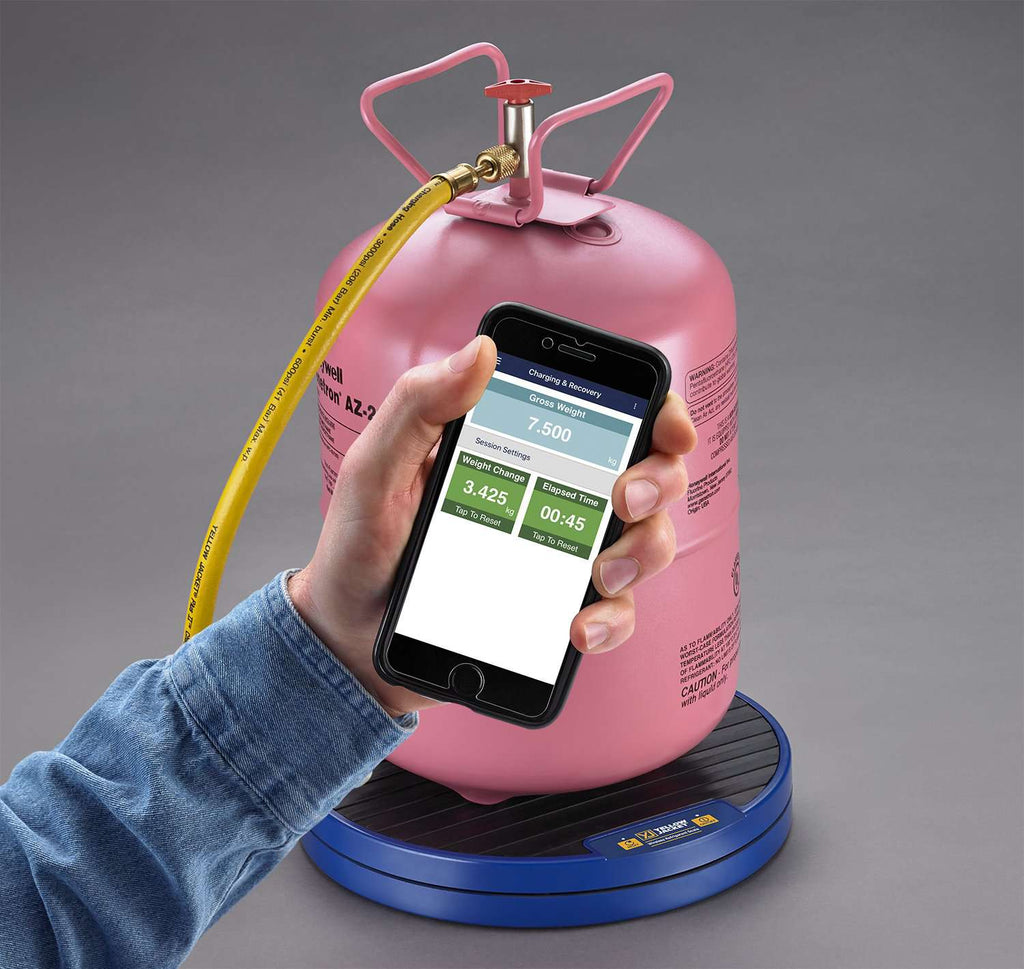 Yellow Jacket 68864 Wireless Refrigerant Scale: 220lb Capacity, Bluetooth Smart App