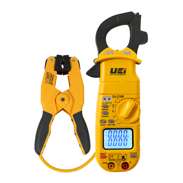 UEi DL379BCOMBO HVAC/R Clamp Meter: Detachable Head, Dual NCV, Pipe Clamp
