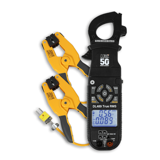 Advanced UEi DL489COMBO True RMS Clamp Meter HVAC Kit with Dual Pipe Clamps