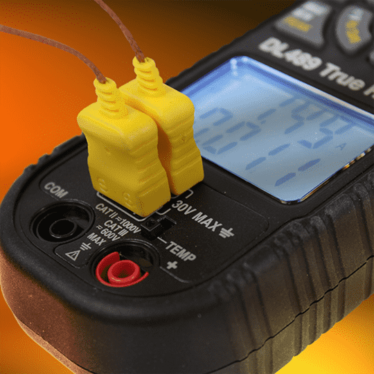 Advanced UEi DL489COMBO True RMS Clamp Meter HVAC Kit with Dual Pipe Clamps