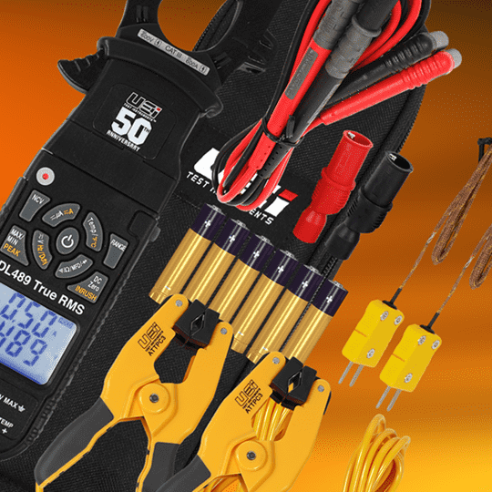 Advanced UEi DL489COMBO True RMS Clamp Meter HVAC Kit with Dual Pipe Clamps