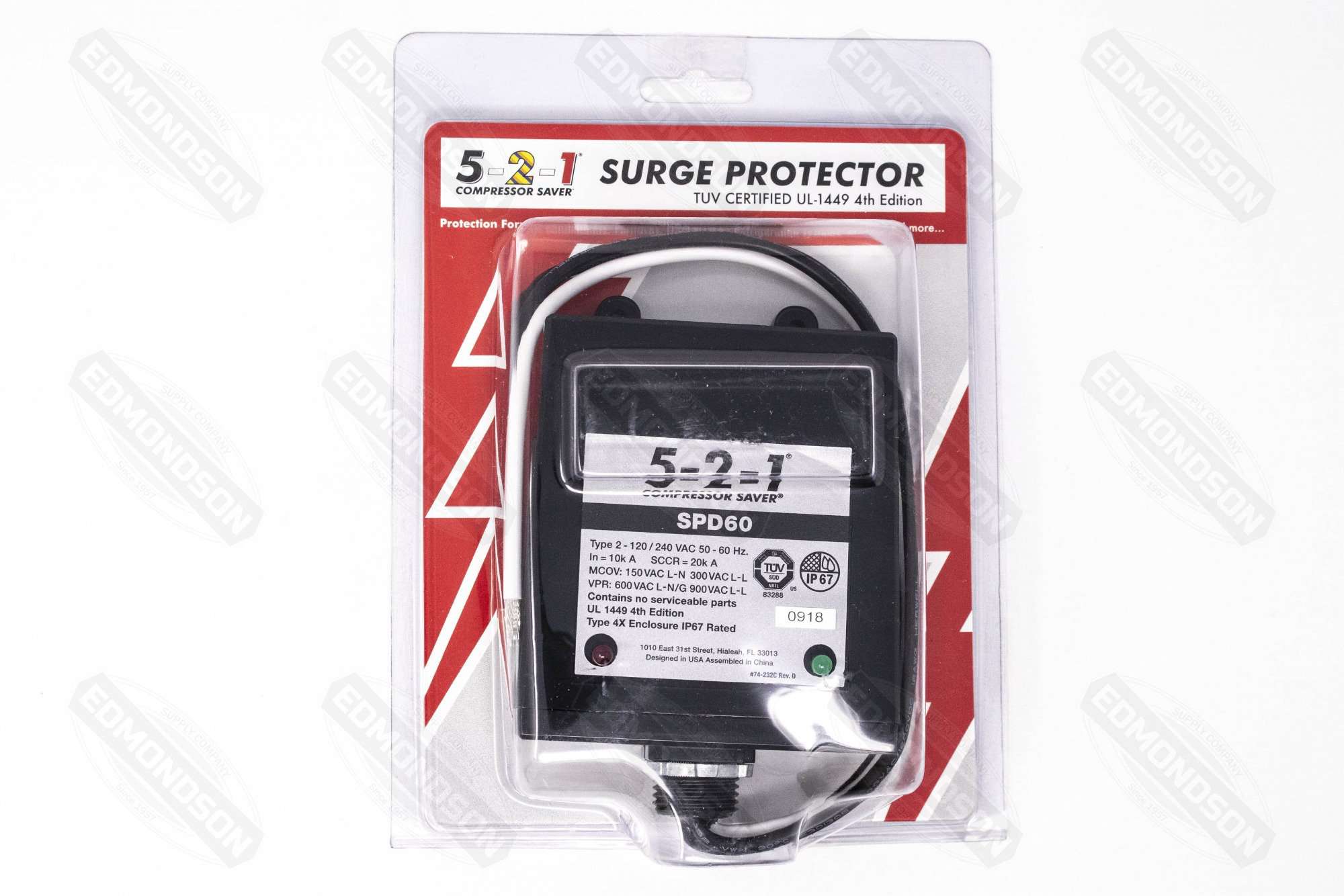 Advanced SPD60 120/240V HVAC Surge Protector, 60,000 Amp Lightning Shield