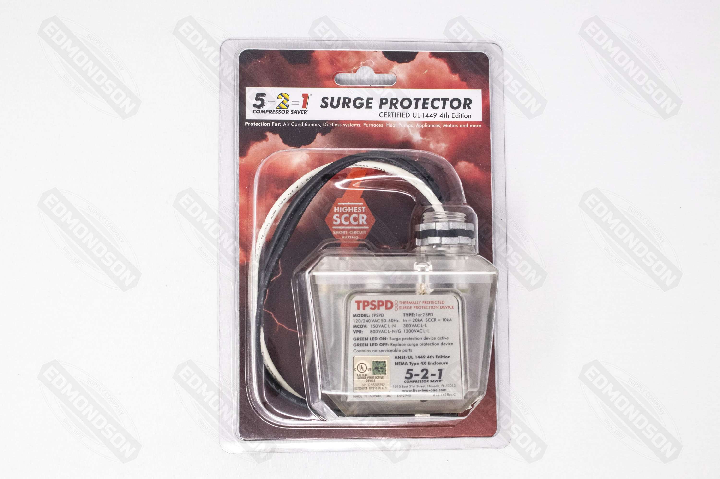 CPS 5-2-1 Thermally Protected Surge Protector for HVAC & Appliance Protection